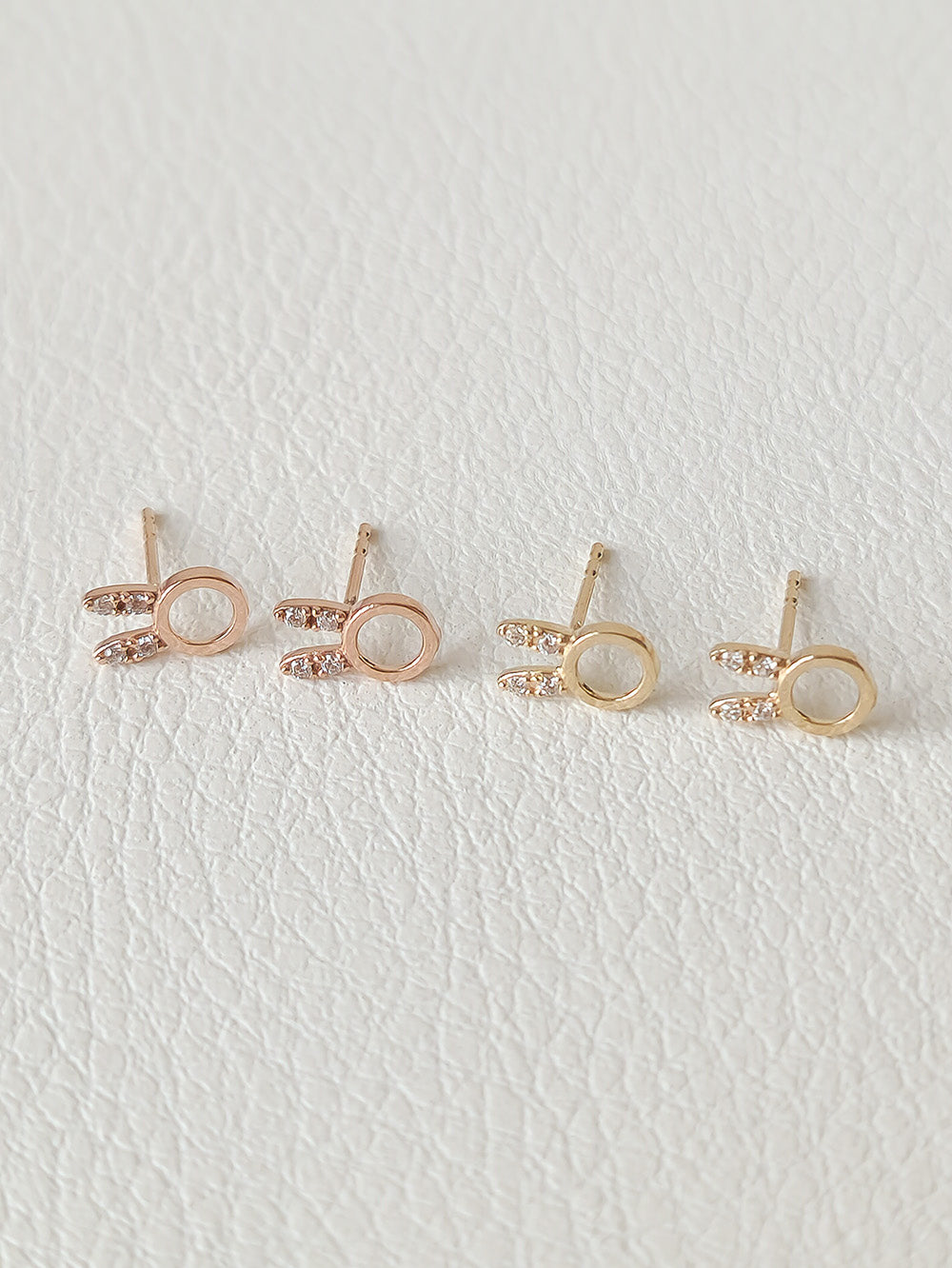 14k Gold Cubic Bunny Earrings