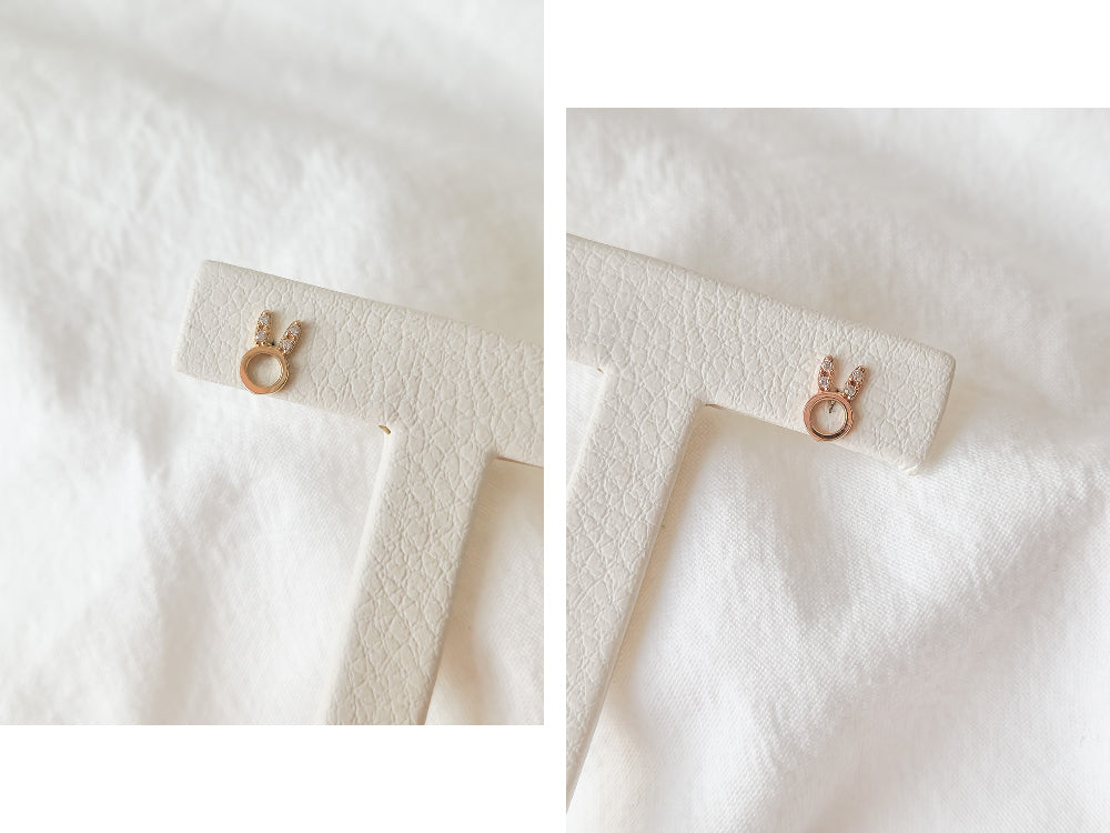 14k Gold Cubic Bunny Earrings