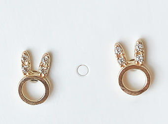 14k Gold Cubic Bunny Earrings