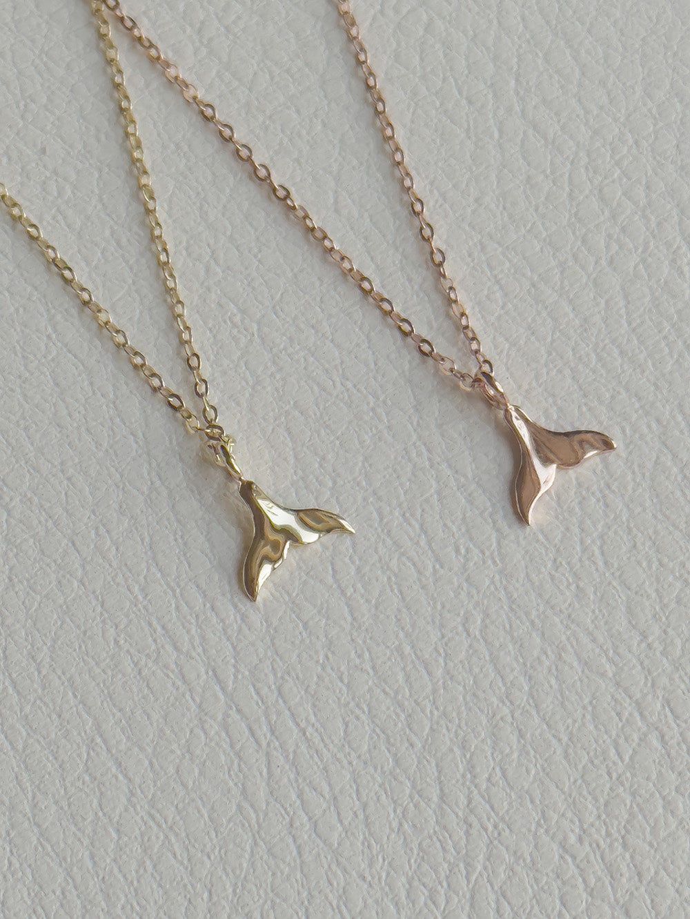 Minimalist 14k Gold Whale Tail Necklace