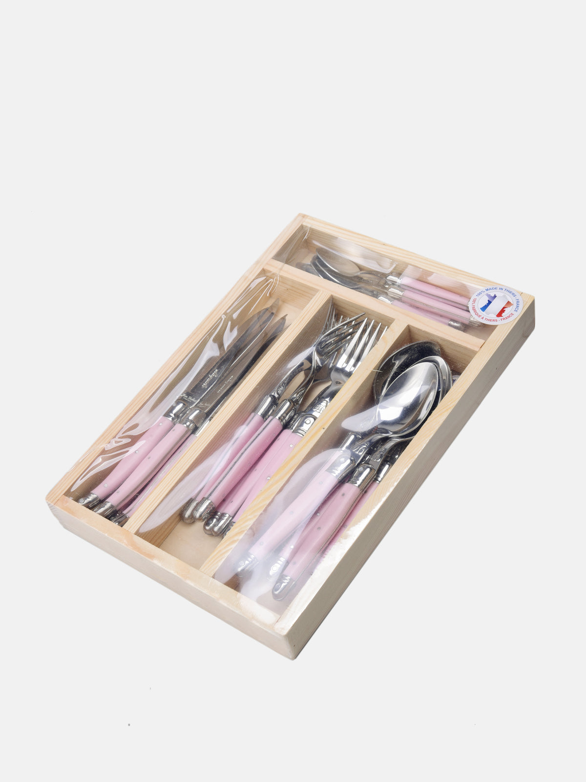 Jean Dubost 24 Pc Everyday Flatware Set Pink