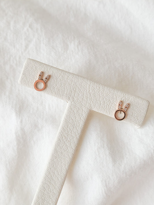 14k Gold Cubic Bunny Earrings