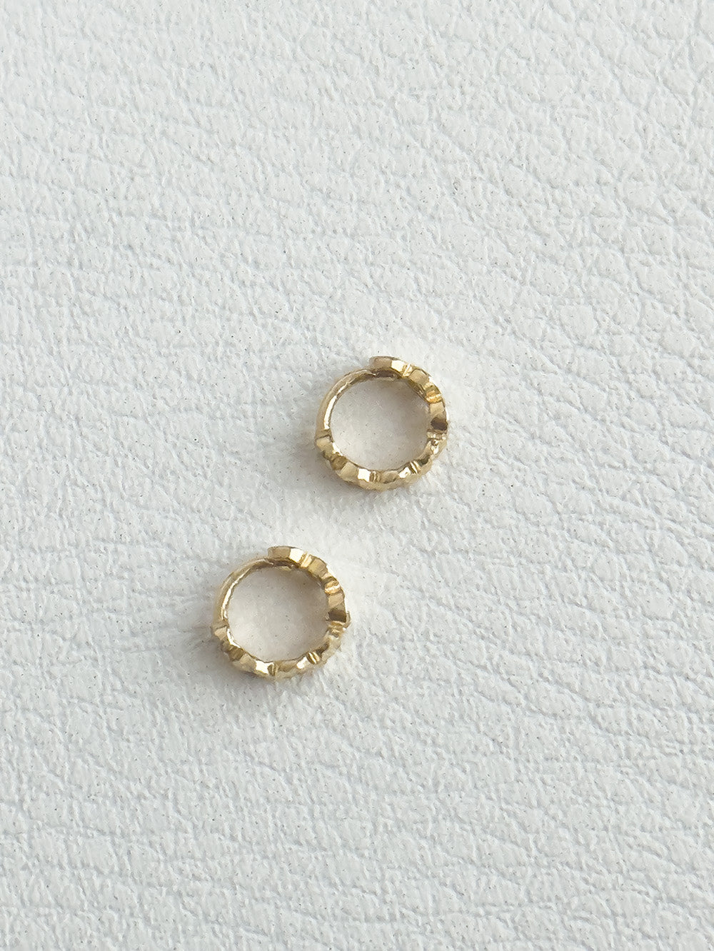 14k Gold one touch Cut-Out Hoop Earrings