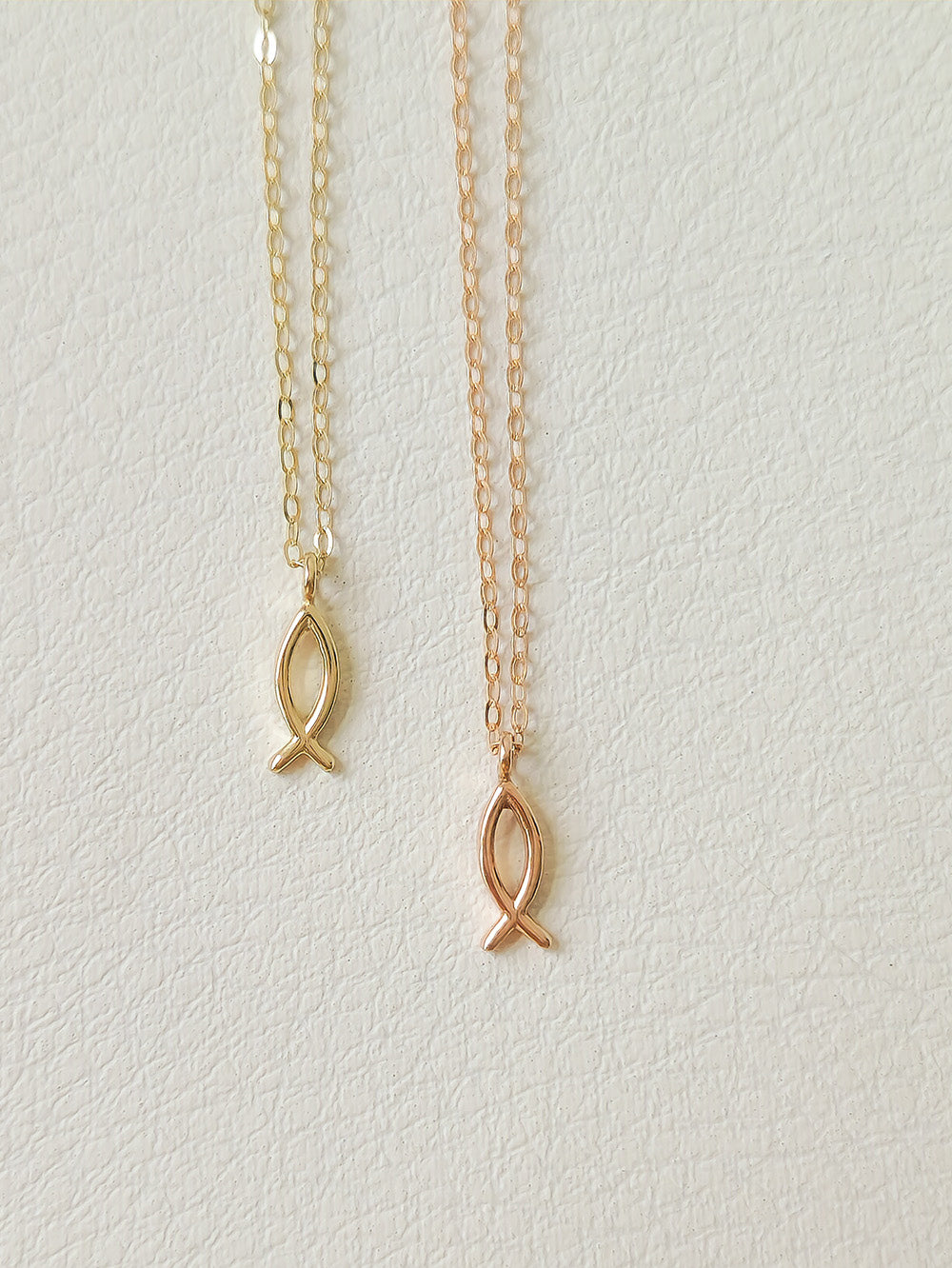 14K Gold fish Charm Necklace