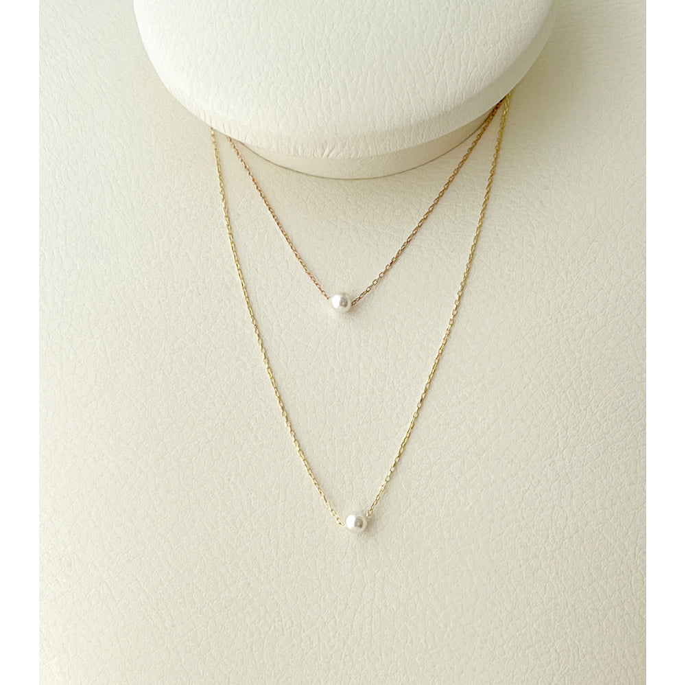 14K Gold and Swarovski Pearl Necklace