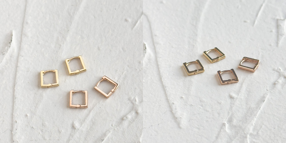 14K Gold Chic Square Earrings