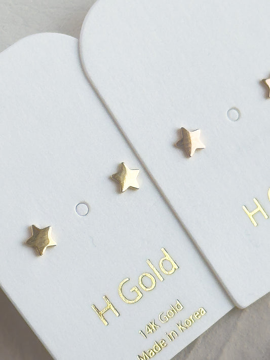 14k Gold Star Stud Earrings