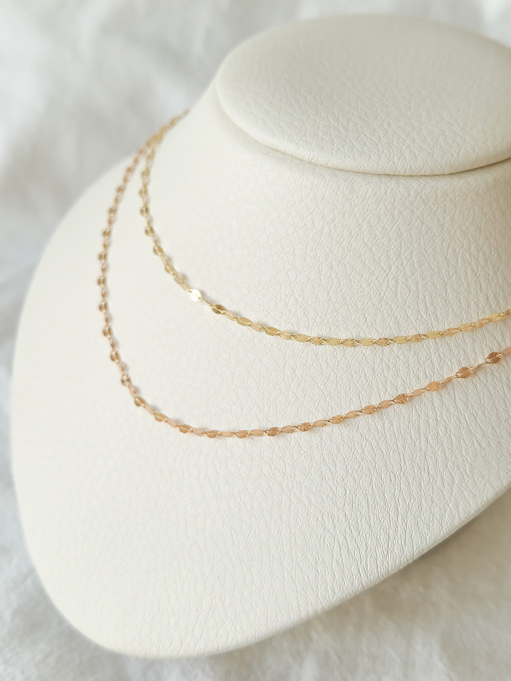 14k Delicate Rhombus-Cut Layered Necklace