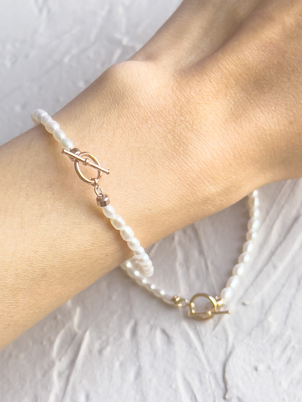 14K Gold Toggle Freshwater Pearl Bracelet