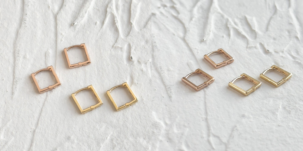 14K Gold Chic Square Earrings