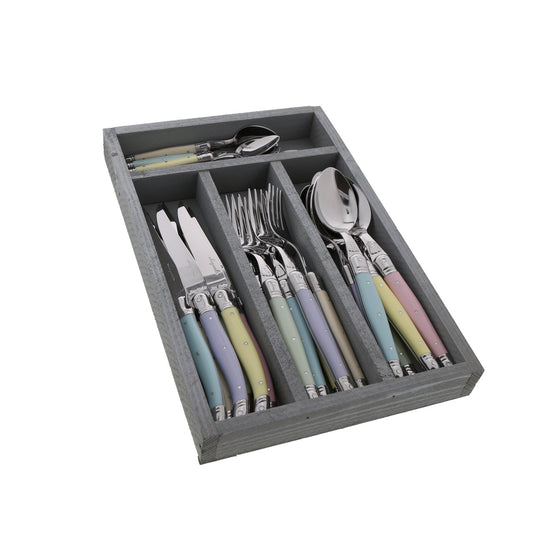 Jean Dubost Pastel 24 Pc Everyday Flatware Set