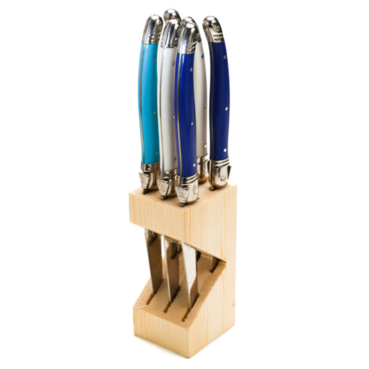 Jean Dubost 6 Steak Knives Marina Shades in Wood