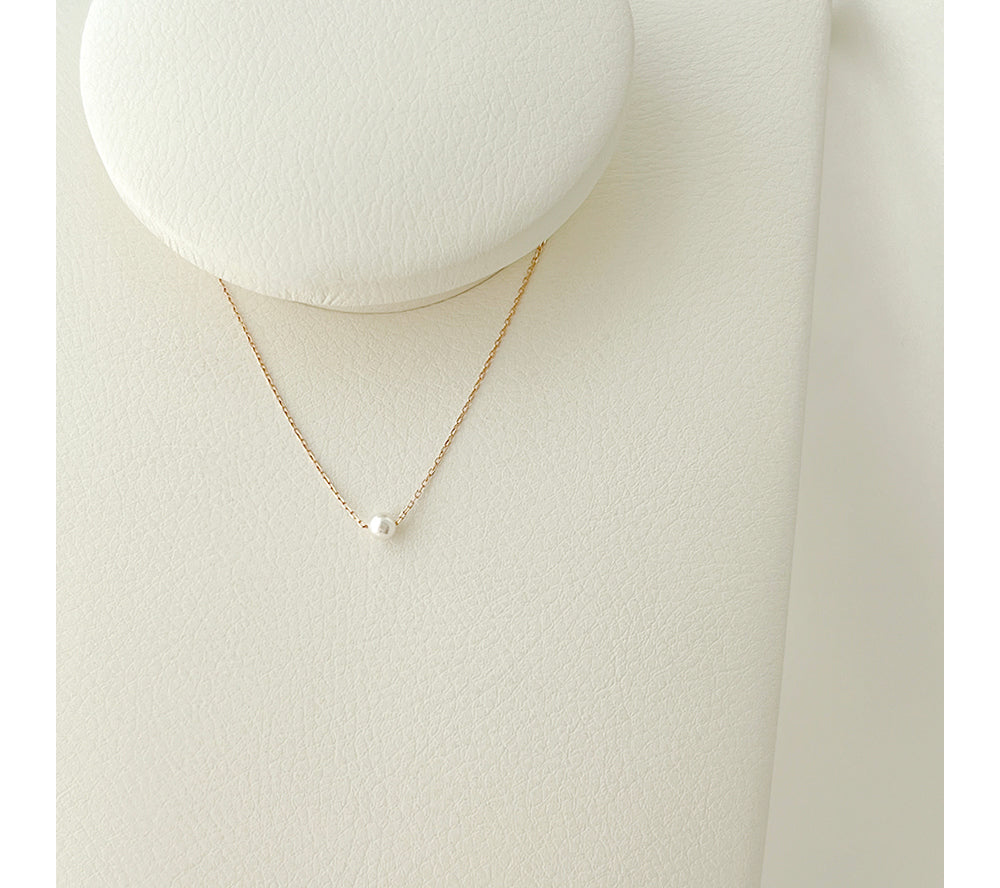 14K Gold and Swarovski Pearl Necklace