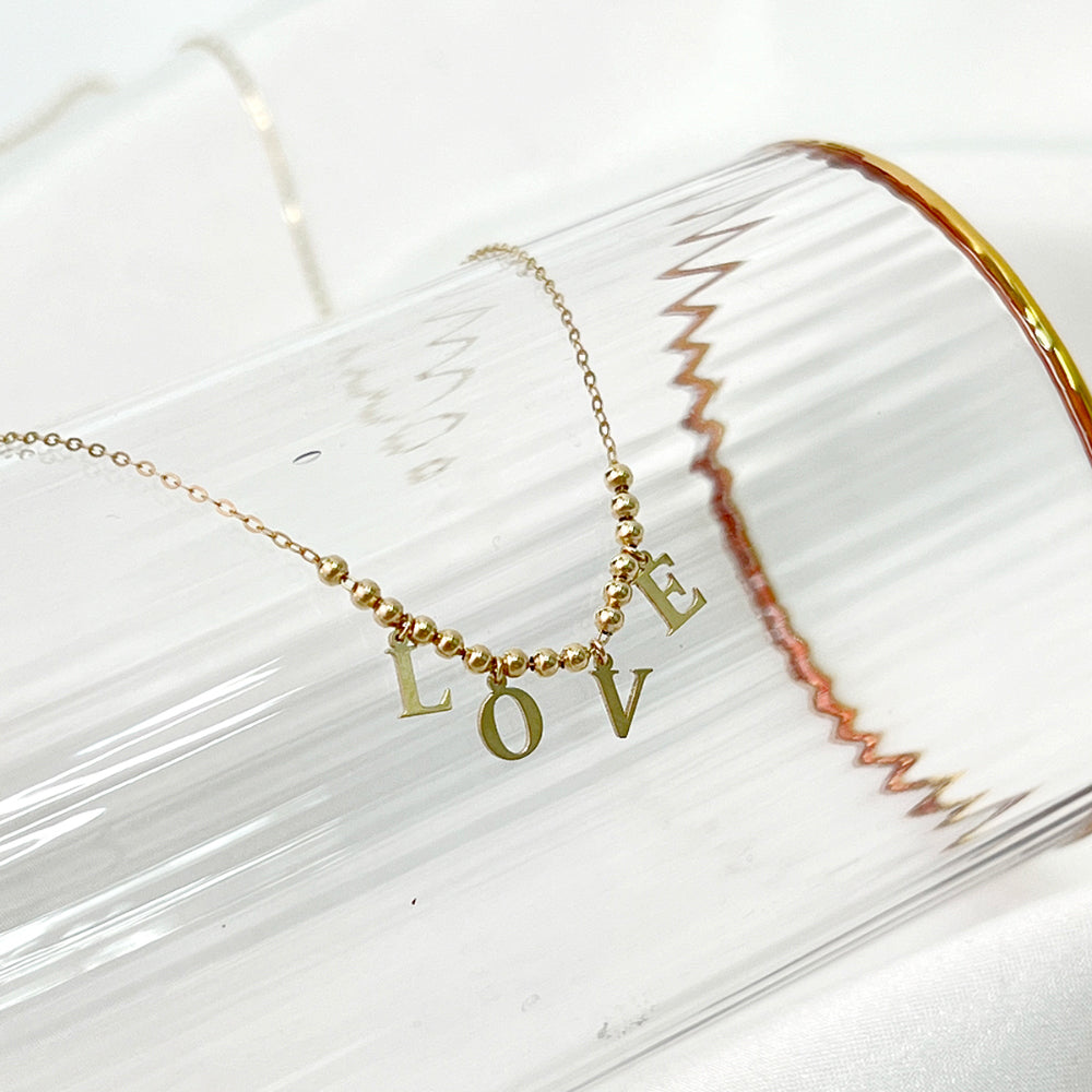 14k Gold LOVE Necklace