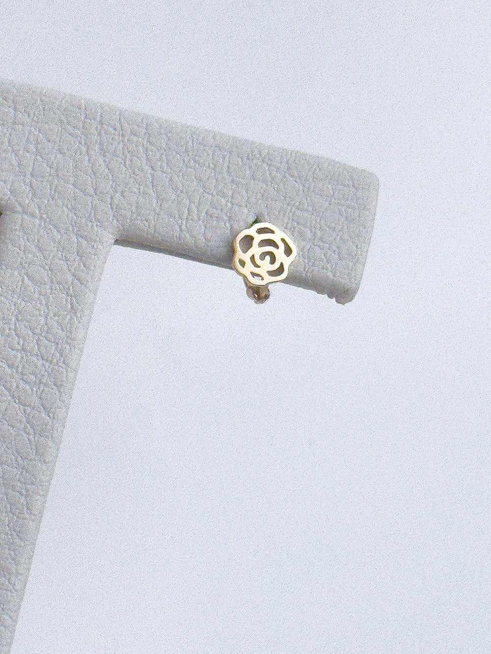 14k Gold Rose Hoop one touch Earrings