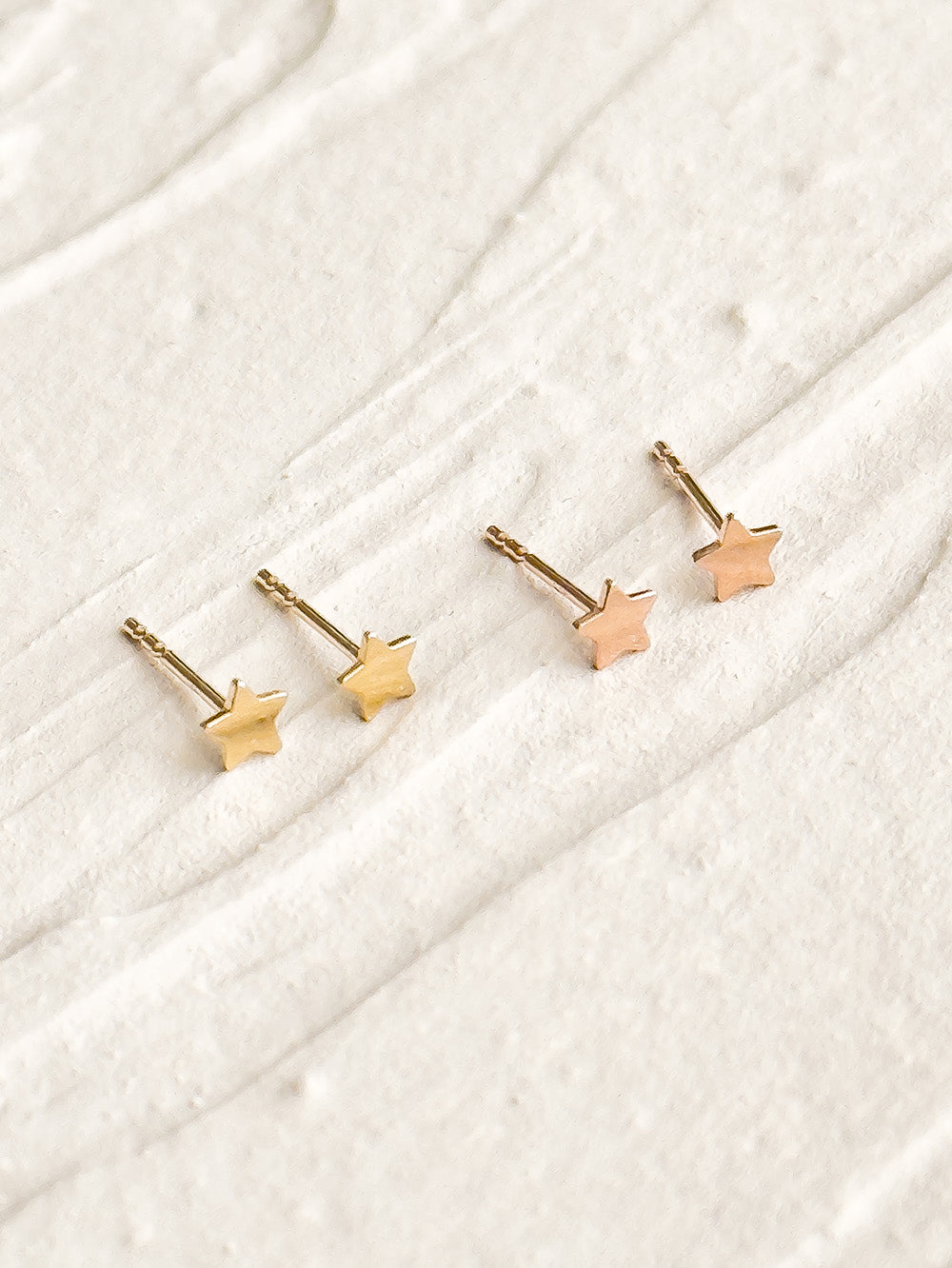 14k Gold Star Stud Earrings