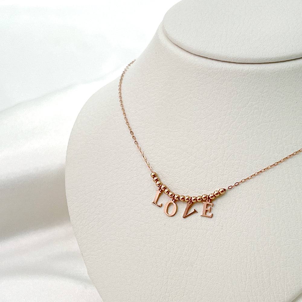 14k Gold LOVE Necklace