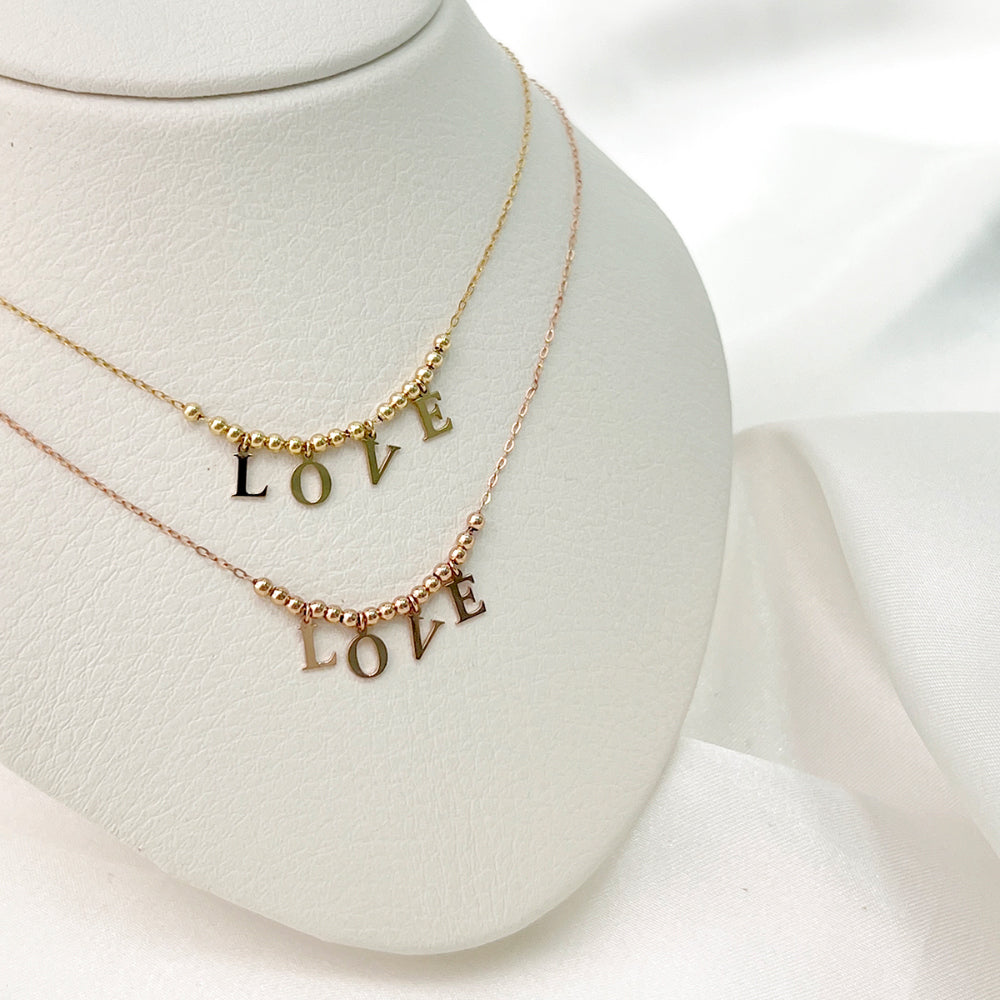 14k Gold LOVE Necklace