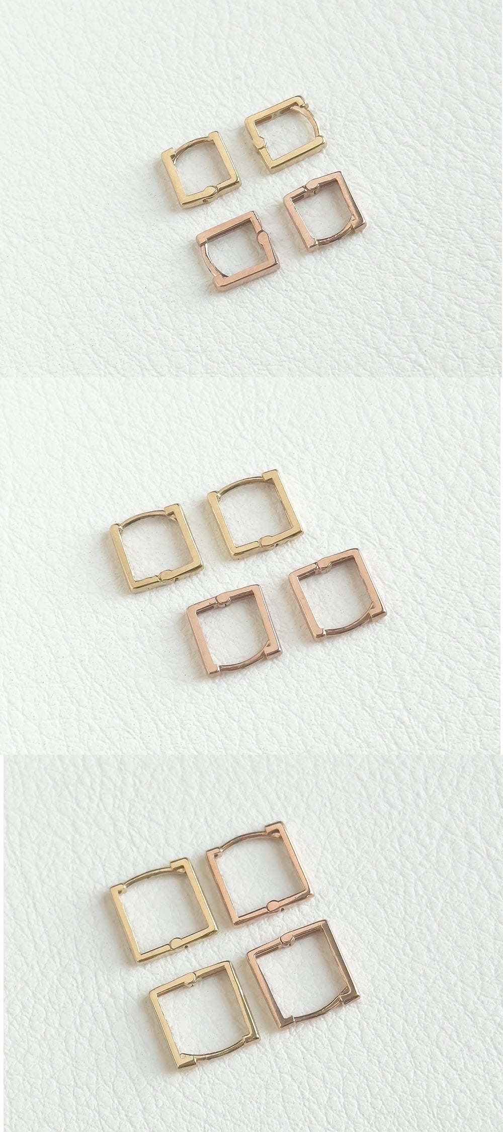 14K Gold Chic Square Earrings