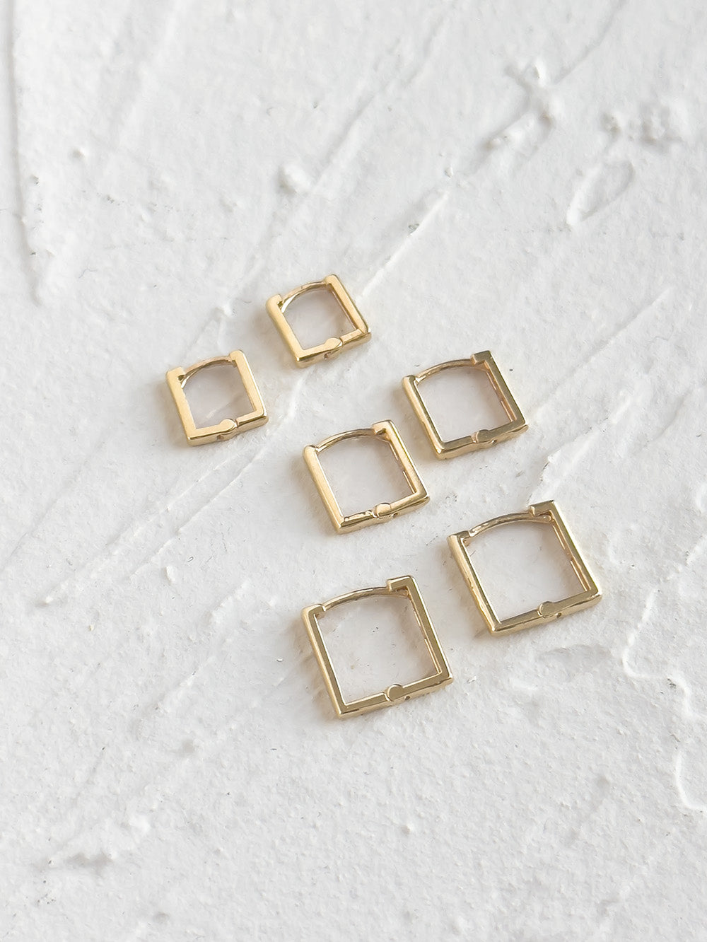 14K Gold Chic Square Earrings