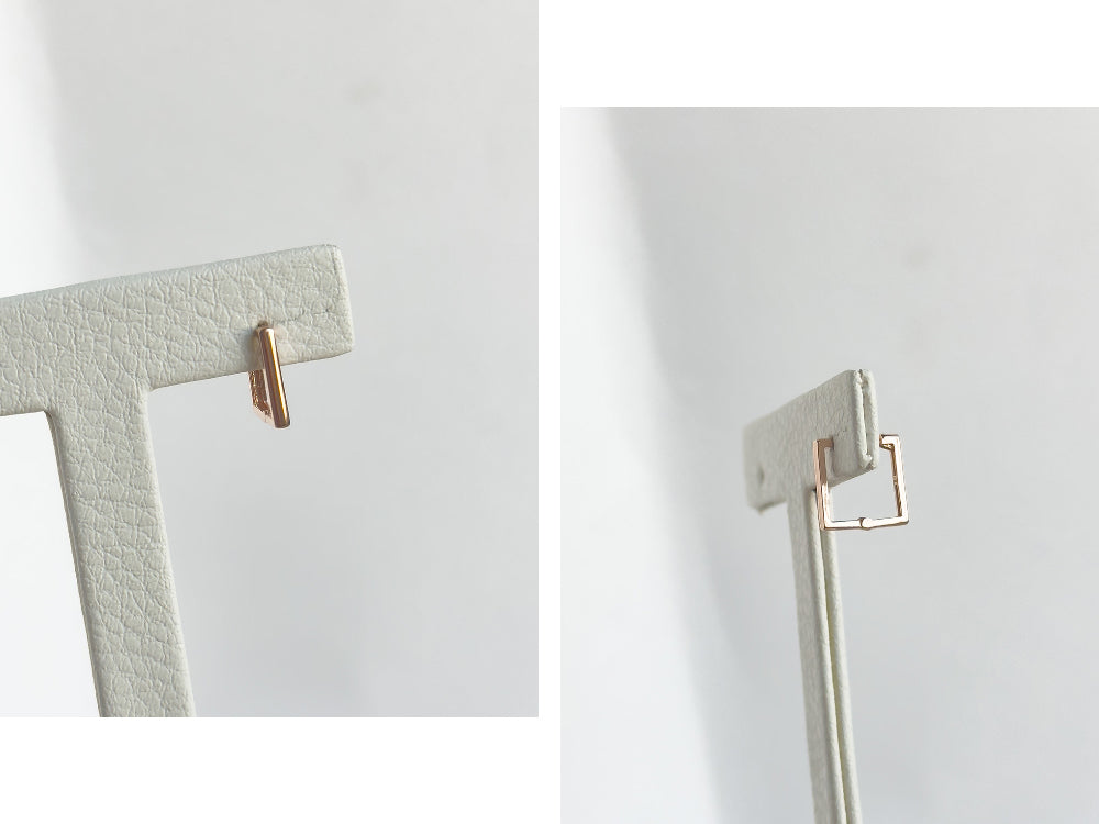 14K Gold Chic Square Earrings