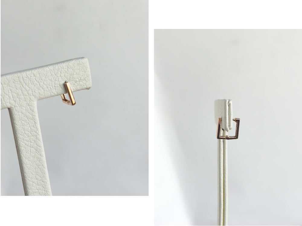 14K Gold Chic Square Earrings